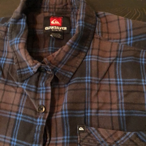 Quiksilver Long Sleeve Flannel Shirt- Size Medium - Picture 2 of 2